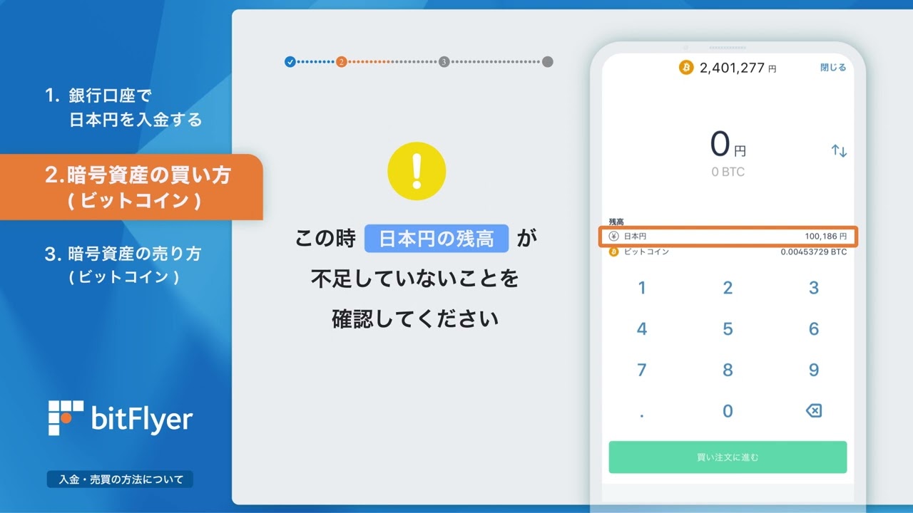 暗号資産（仮想通貨）のはじめ方 | 仮想通貨ビットコイン（Bitcoin）の購入/販売所/かんたん取引所【bitFlyer（ビットフライヤー）】