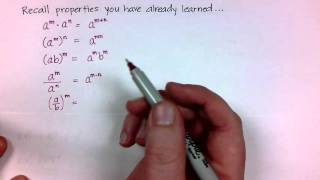 Algebra 7-3: Define and Use Zero and Negative Exponents