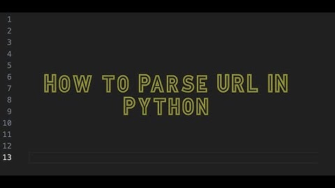 How To Parse URL In Python