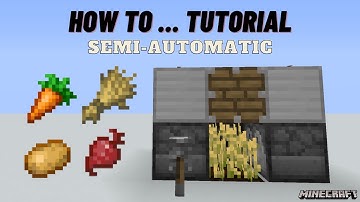 MINI SEMI-AUTOMATIC WHEAT, CARROT, POTATO, BEETROOT FARM in Minecraft - How to…Tutorial (Quick)