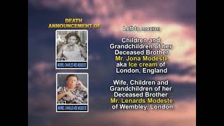 Muriel Bridgette Charles Nee Modeste long