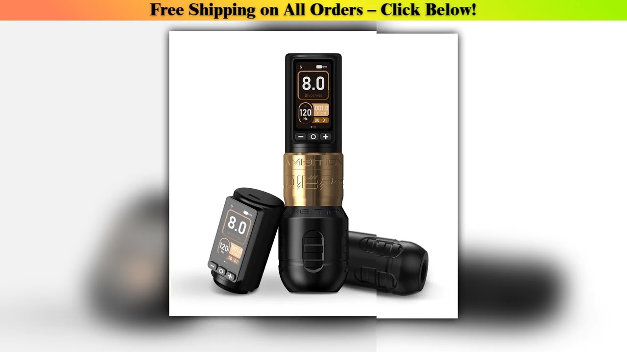 Ambition ier270 Wireless Tattoo Machine 4.0-4.5mm Stroke Brushless Motor Pen Professional 2400mAh