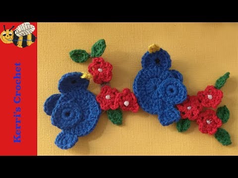 Crochet Pattern Birds Sitting on a Branch