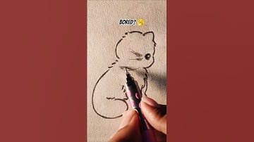 Cute things to draw when bored 🥱Part - 06 #drawing #art #cute #bored #cat #sketch #tutorial #shorts