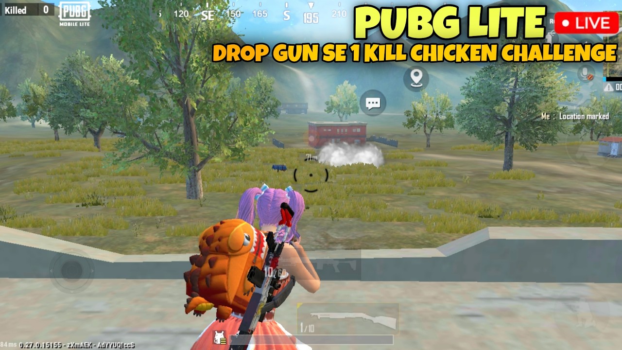 PUBG LITE LIVE | DROP GUN SE 1 KILL CHICKEN CHALLENGE INTENSE GAMEPLAY