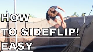 How To Do Sideflip On A Trampoline For Beginners!!!
