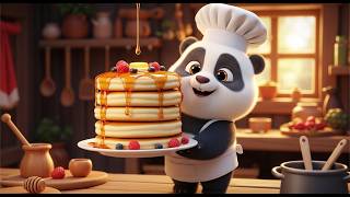 Little Panda Making Honey Pancakes 🍯 | Satisfying ASMR Animation.