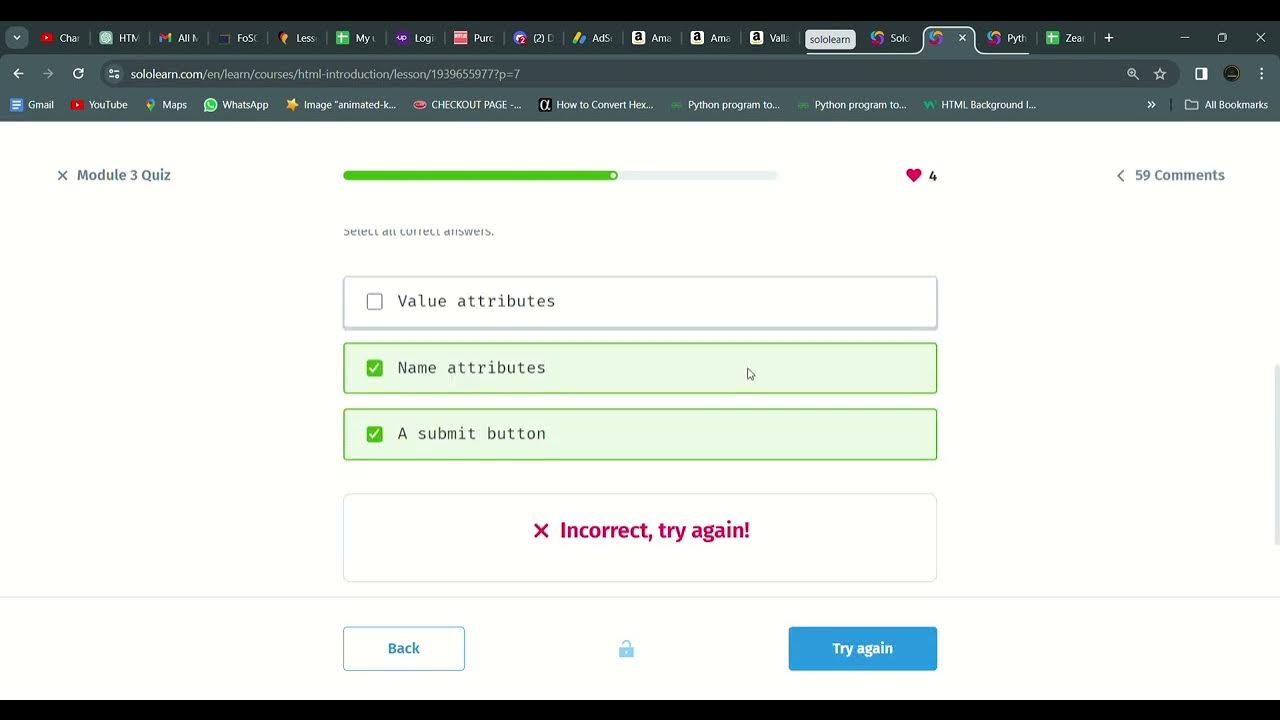 26 module 3 quiz introduction to html sololearn youtube