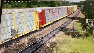 (Trainz Plus) CN Autorack Train Passes Defect Detector in auburn Midwest