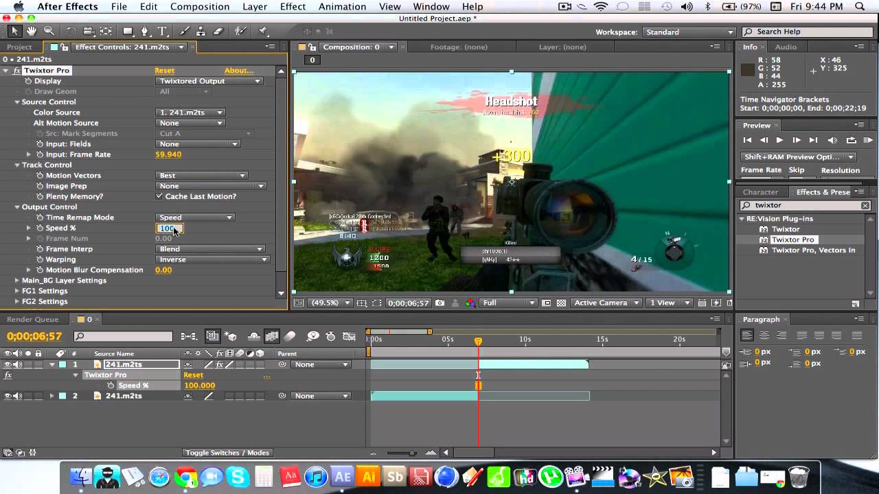 SlowMotion Plugin (Twixtor) in AE Tutorial by Spotliightz