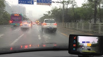 Test in Rainstorm丨AIDRIVING丨Artificial Vision Based ADAS Algorithm