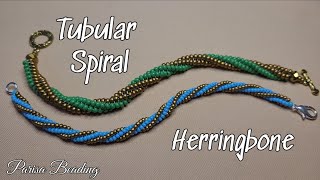 Spiral Tubular Herringbone stitch Bracelet Tutorial ✨️ Easy for beginners