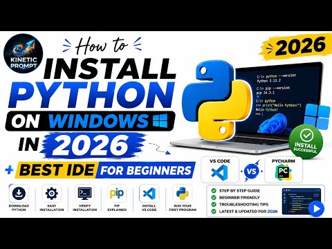 🐍 How to Install Python on Windows in 2026 + Best IDE for Beginners 🚀 @KineticPrompt 