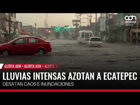 🚨 Breaking News! Heavy rain and hail unleash chaos and flooding in Ecatepec