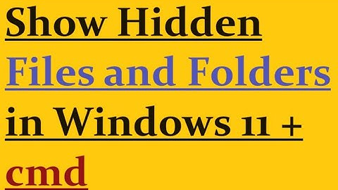 Show hidden Files and Folders Windows 11