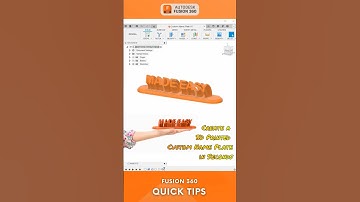 Create a 3D Printed Custom Name Plate in Seconds | Fusion 360 Quick Tutorial | #fusion360 #shorts