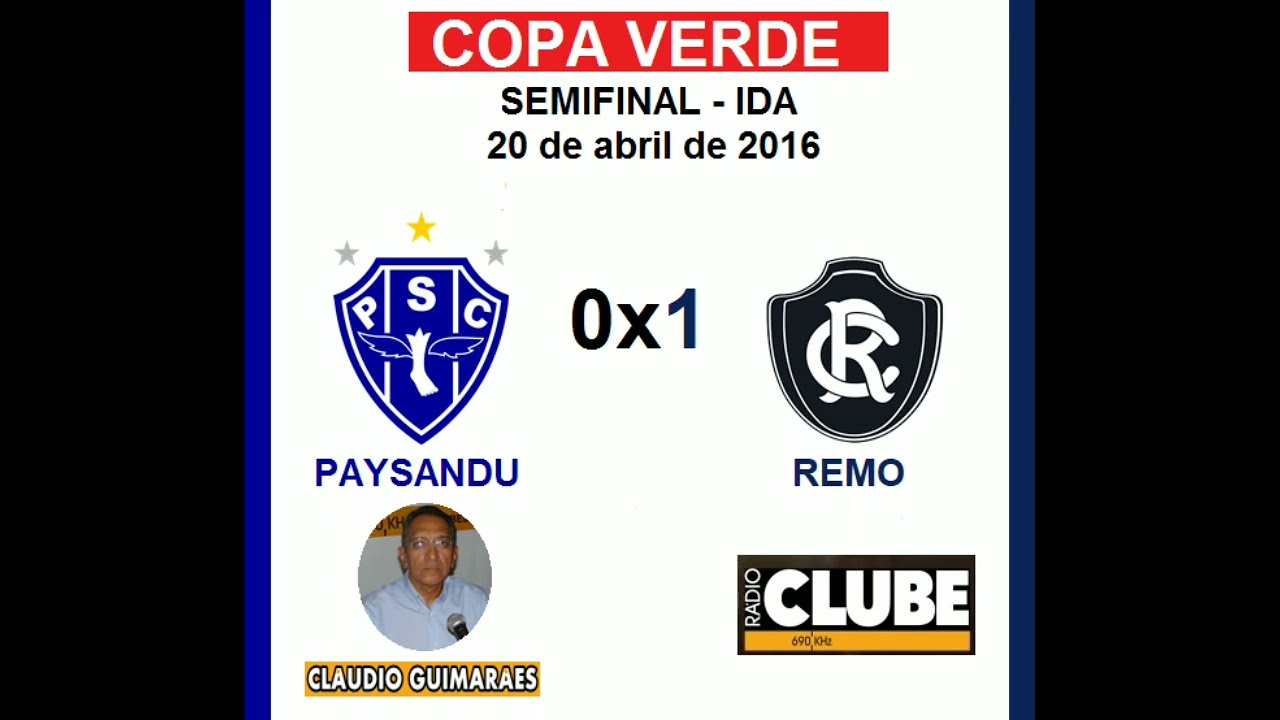 Paysandu 2x1 Remo - Copa Verde IDA - Narração: Cláudio Guimarães - Rádio Clube do Pará