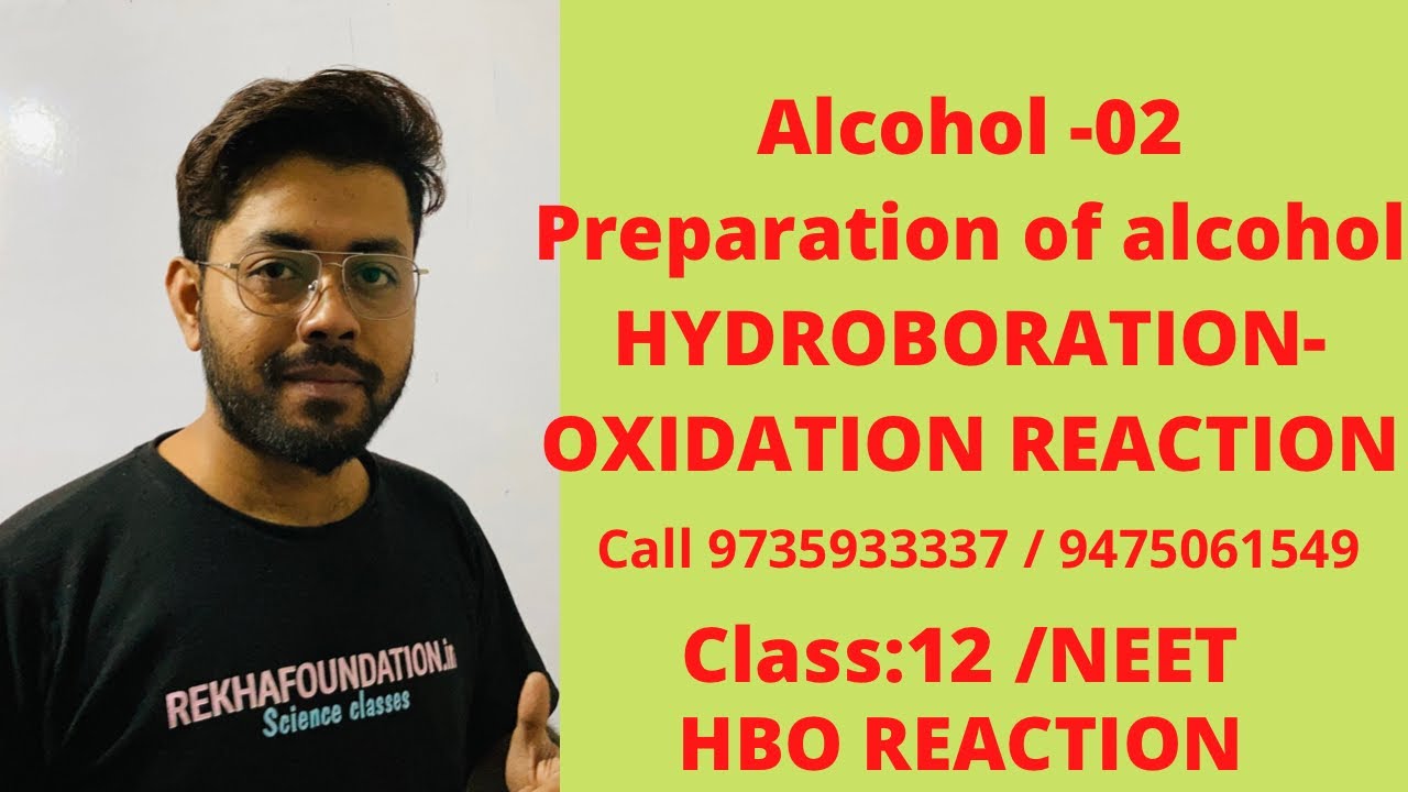 HYDROBORATION reaction. HYDROBORATION-OXIDATION reaction. Class 12/ NEET. alcohol preparation-02