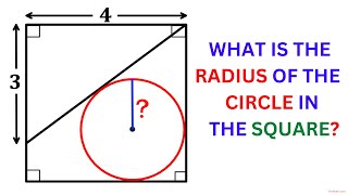 Calculate the Radius of the circle in the square | (Important Math skills explained) | #math #maths