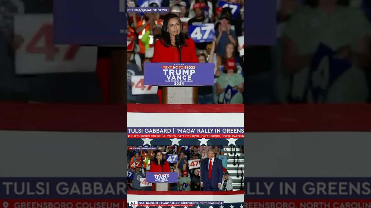 🇺🇸 Tulsi Gabbard joins the Republican Party at Donald Trump rally in Greensboro, North Carolina
