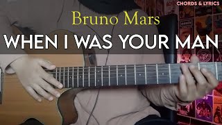 When I Was Your Man - Bruno Mars Easy guitar tutorial with chords guitar play along