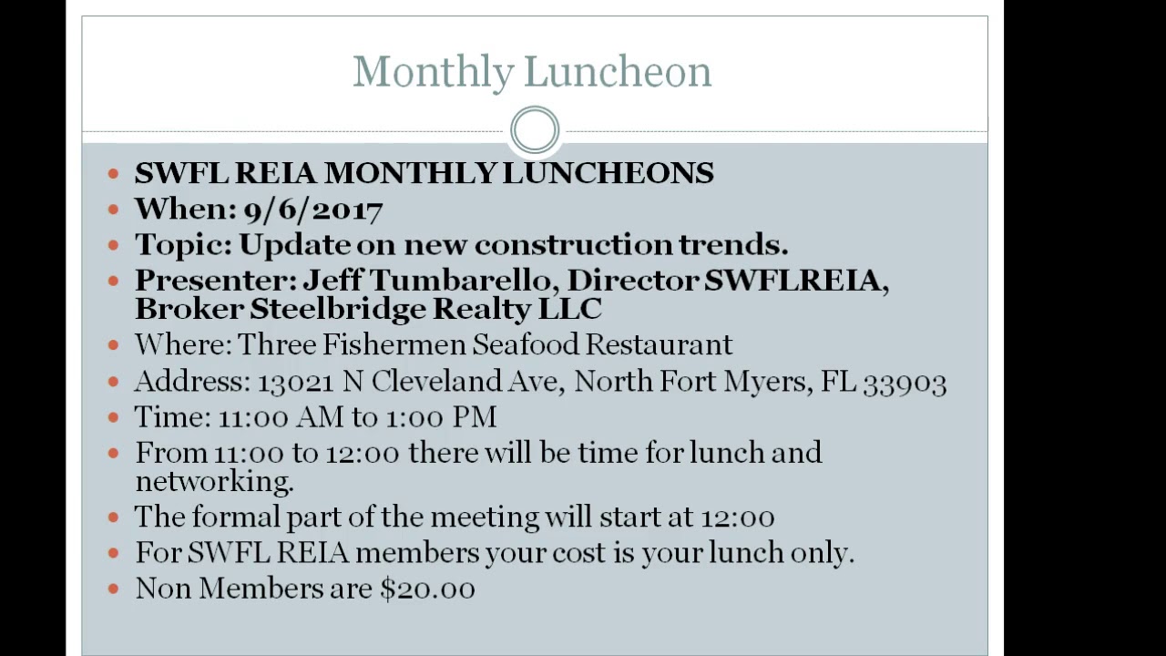 August 2017 Lee County Foreclosure Trend  Report