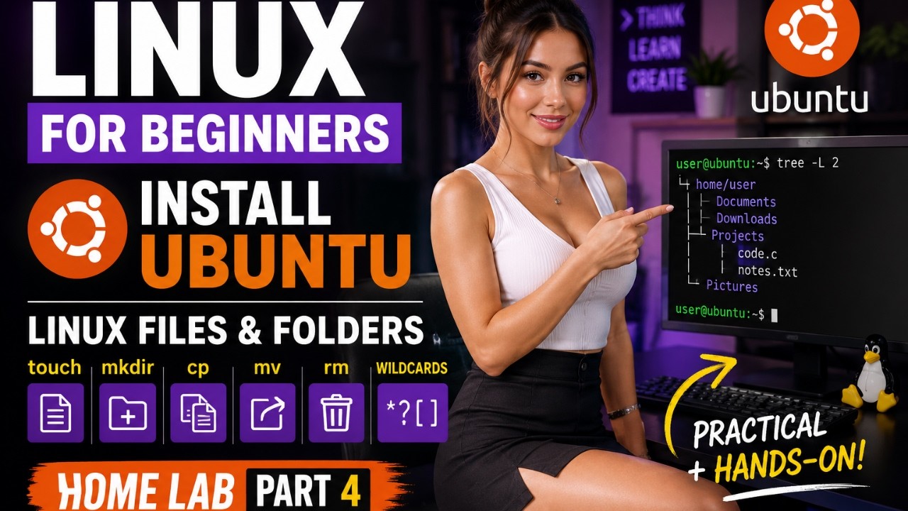 Linux for Beginners: Install Ubuntu + Linux Files & Folders Explained (Home Lab Part 4)
