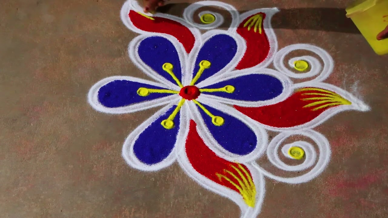 Maasi magam 🌻special kolam 🌻 3*2 pandaga muggulu designs 🌻 simple flowers rangoli design