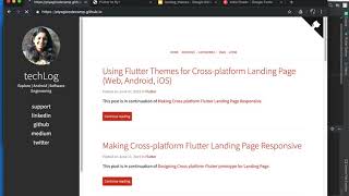 Part-1. Using Flutter Themes for Cross-platform Landing Page (Web, Android, iOS)