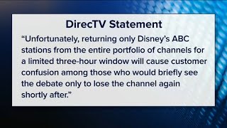 DirecTV rejects offer by Disney to provide access to Tuesday's debate