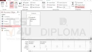 Create a new query that will display all fields from the Products table and all records where...