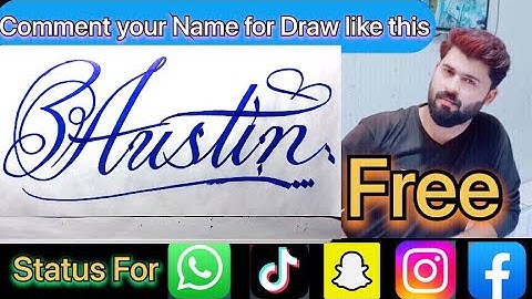 Austin Name Signature Calligraphy Status | How to Cursive write with cut Marker #austin @Austin