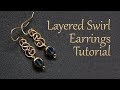 Layered Double Swirl with Dangle Bead Wire Wrapped Earrings Tutorial