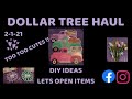 DOLLAR TREE HAUL | OPENING & DIY IDEAS 2-1-21