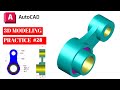 AUTOCAD 3D basic modeling for  mechanical practice work #28