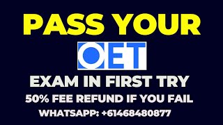 Pass Oet In First Try Or Get Your Course Fees Back