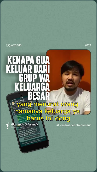 Kalo lu pikir ada di grup WA keluarga besar itu penting, lu perlu cek lagi deh #HomemadeEntrepreneur
