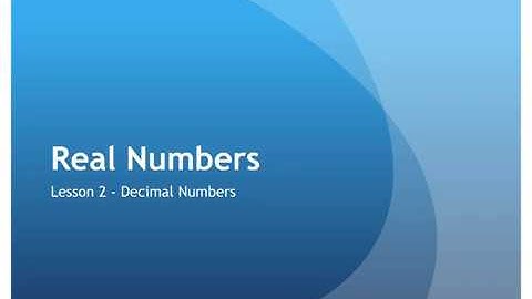 Data Representation - Real Numbers