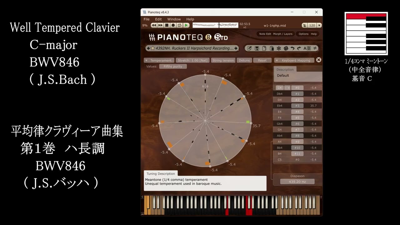 バッハ：平均律クラヴィーア曲集第１巻ハ長調BWV846
