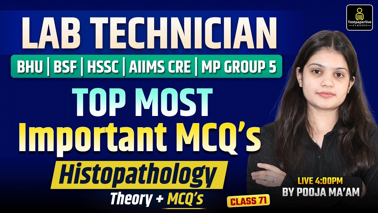 ALL Lab Technician Topic Wise Class 2026 | Histopathology Most Important Question #71