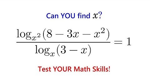 Can You Solve This Logarithmic Equation with Variable Base? Most Give Up.