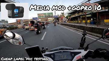 GOPRO media mod and gopro hero 10 black motovlog testing with cheap lavilier mic (TAGALOG)
