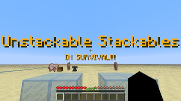 Minecraft:How to make any items unstackable in survival