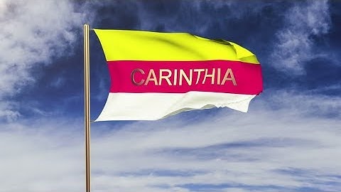 4K Carinthia flag with title waving in the wind. Looping sun rises style. Animation loop Stock video