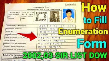 sir form fill up | sir form fill up west bengal | how to fill up sir form | how to fill sir form