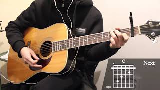 Video thumbnail of "Snowman - Sia Guitar Cover for Beginner Playing by [Musicdrawing]"