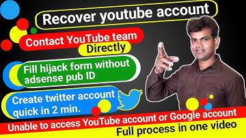 How to recover youtube hack account | contact YouTube team quick | youtube account recovery 2022