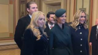 Barron Trump PHOTOBOMBS Ivanka & Tiffany Trump