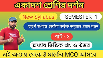 চার্বাক কর্তৃক অনুমান প্রমাণ খণ্ডন থেকে   MCQ  সাজেশন | class xi philosophy mcq suggestion chapter-4