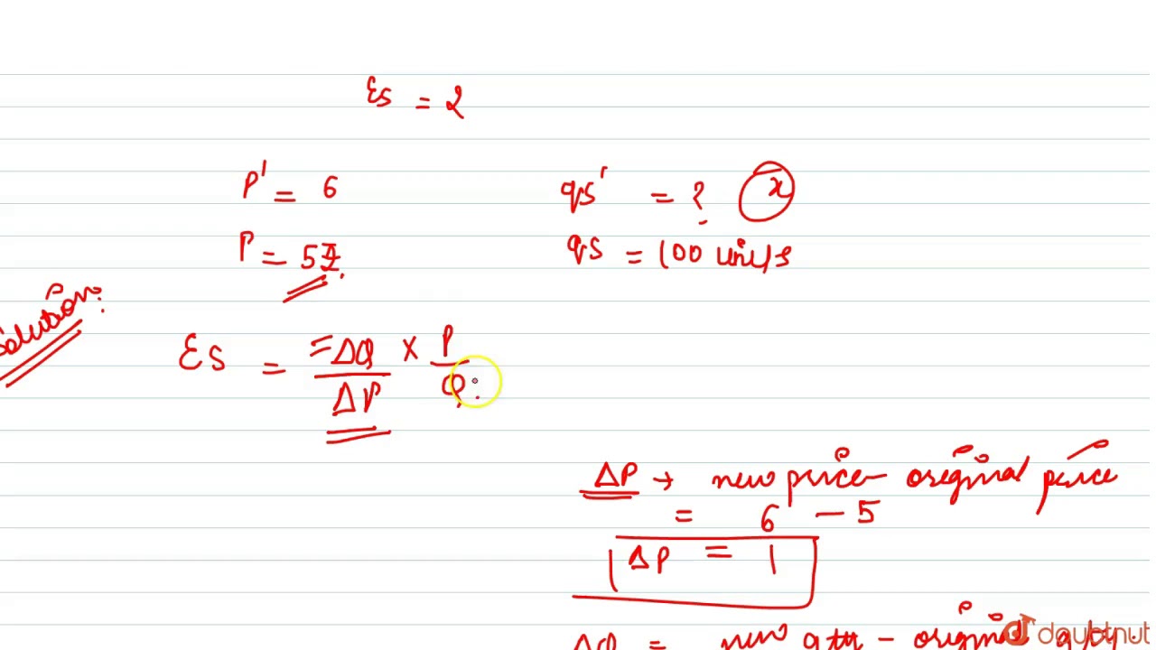 The Coefficient Of Elasticity Of Supply Of Commodity X Is 2. What Quantity Of The Commodity Will A